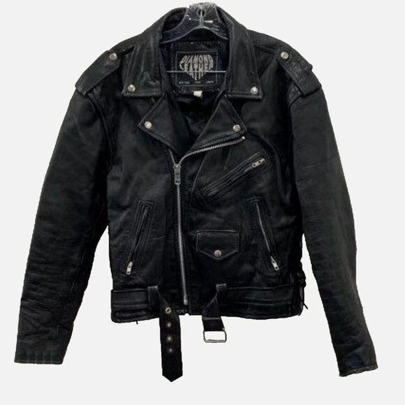 VTG Heavy Leather Custom Painted Motorcycle Jacket Tribal Yin-Yang Mandala 44 L - Picture 2 of 15